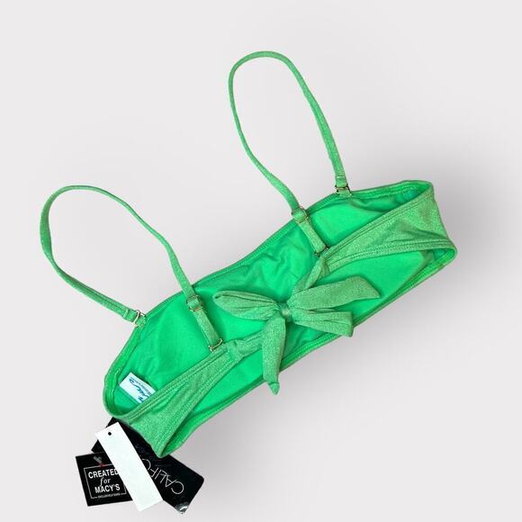 CA Waves NEW Strapless Bandeau Bikini Swim Top sz Small Medium Glitter Green NWT - Picture 4 of 8